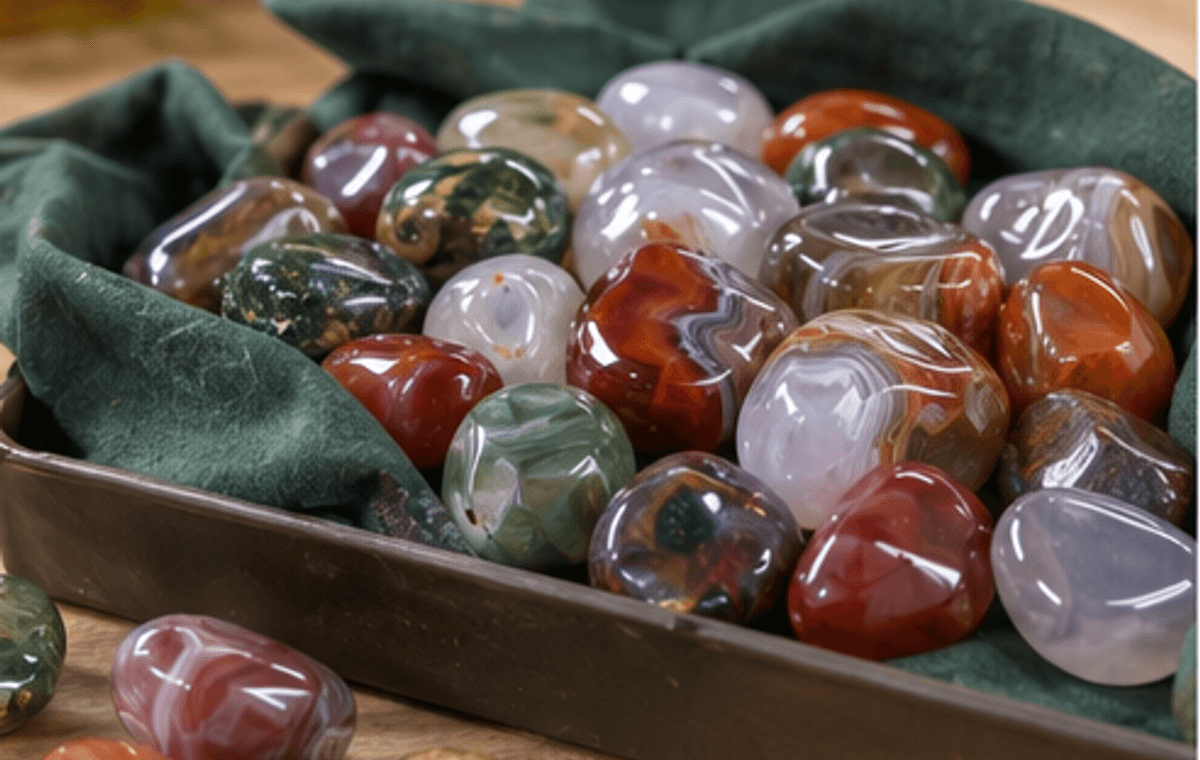 Polished stones after tumbling